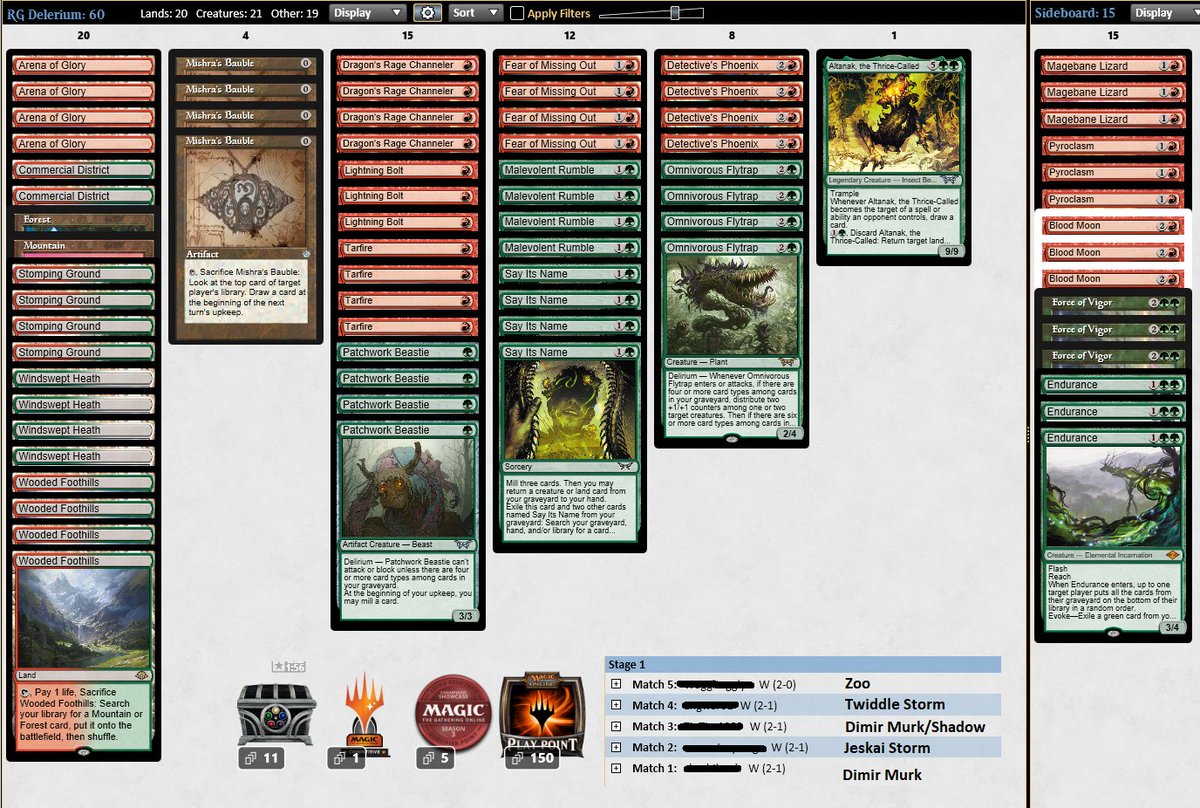 5-0🏆 with <a href="/Aspiringspike/">Aspiringspike</a>'s RG Delirium list. Such a fun and fast deck, flytrap is crazy😳Excited to play some more with this list for sure.

<a href="/fireshoes/">Robert Taylor 🔥 🔜 RC Cincinnati</a>