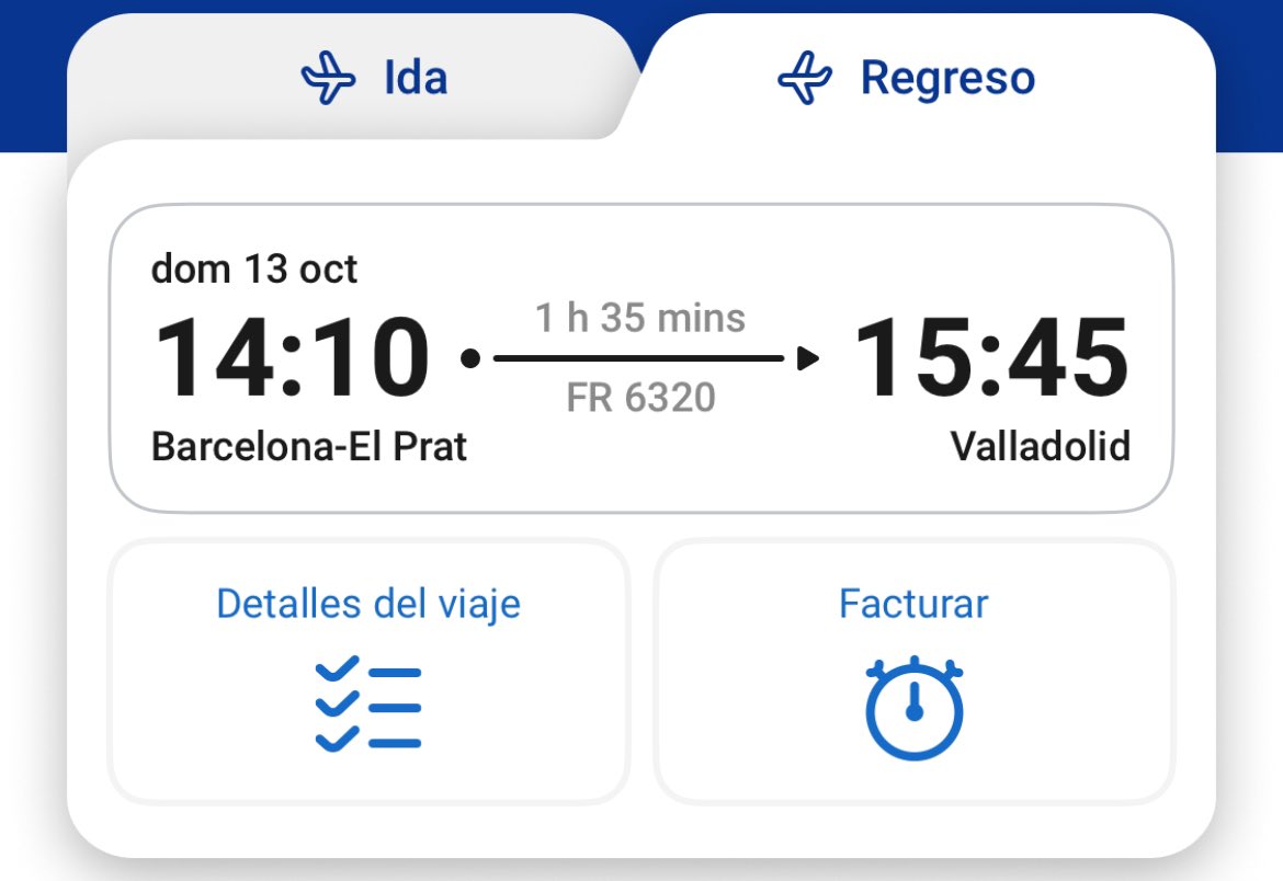 vendo vuelos ✈️✈️✈️

valladolid - barcelona 11 de octubre
barcelona - valladolid 13 de octubre 

ayudadme a compartir 🙏🏼🙏🏼🙏🏼