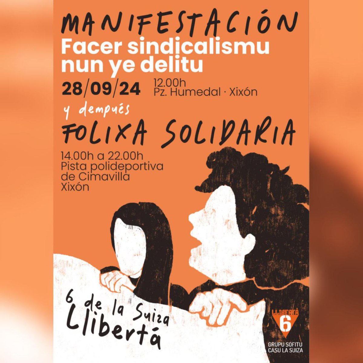 6delaSuiza's tweet photo. 👉🏼3'5 años de prisión por acompañar a una persona en una situación de vulnerabilidad. Por solicitar reuniones, reunirse, y manifestarse. Por usar un megáfono. Por, simplemente, contarlo.

📣Pero no es esto lo más grave. Se ha puesto en jaque los derechos reunión y manifestación. https://t.co/apMPXy7sk8