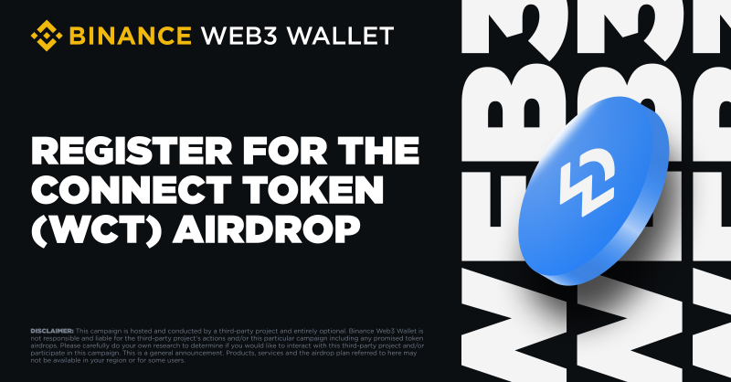 BinanceWallet's tweet photo. Register for the @WalletConnect Connect Token (WCT) airdrop with your #BinanceWeb3Wallet!

Season 1 Airdrop Registration Period: 2024-09-24 00:00 to 2024-10-18 23:50 (UTC)

Register Now ⤵️