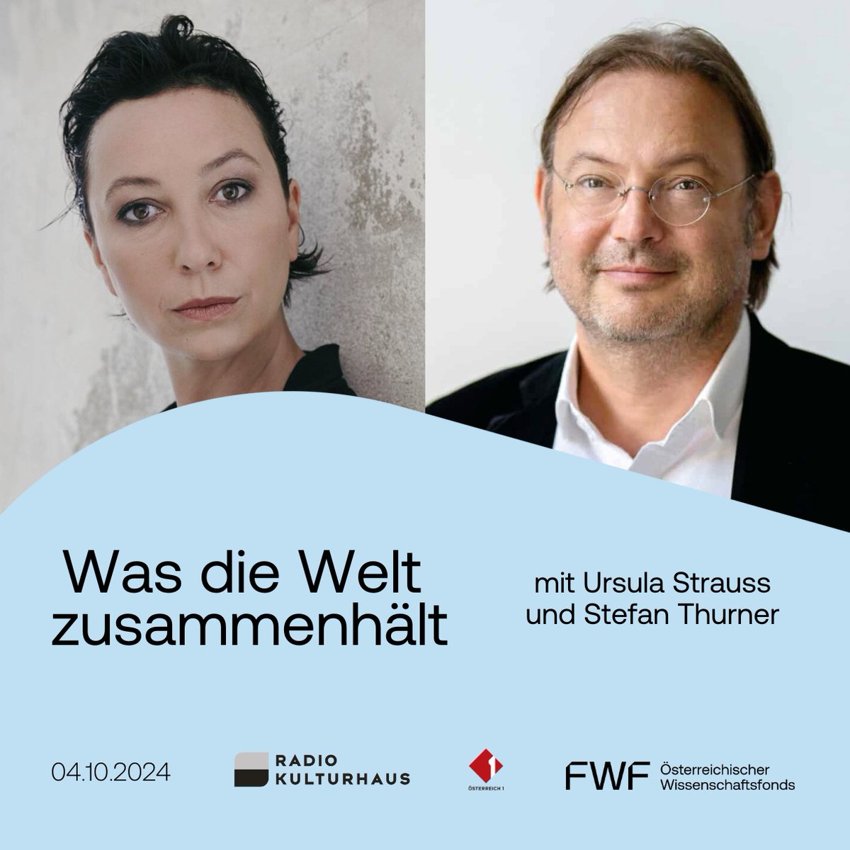 Schauspielerin Ursula Strauss und Komplexitätsforscher Stefan Thurner diskutieren am 4. Oktober 2024 um 19.30 Uhr bei #WasdieWeltzusammenhält. Eintritt frei, Anmeldung erforderlich! 💬 

<a href="/RadioKulturhaus/">ORF RadioKulturhaus</a> <a href="/oe1/">Ö1</a> <a href="/CSHVienna/">Complexity Science Hub</a>

fwf.ac.at/entdecken/dial…