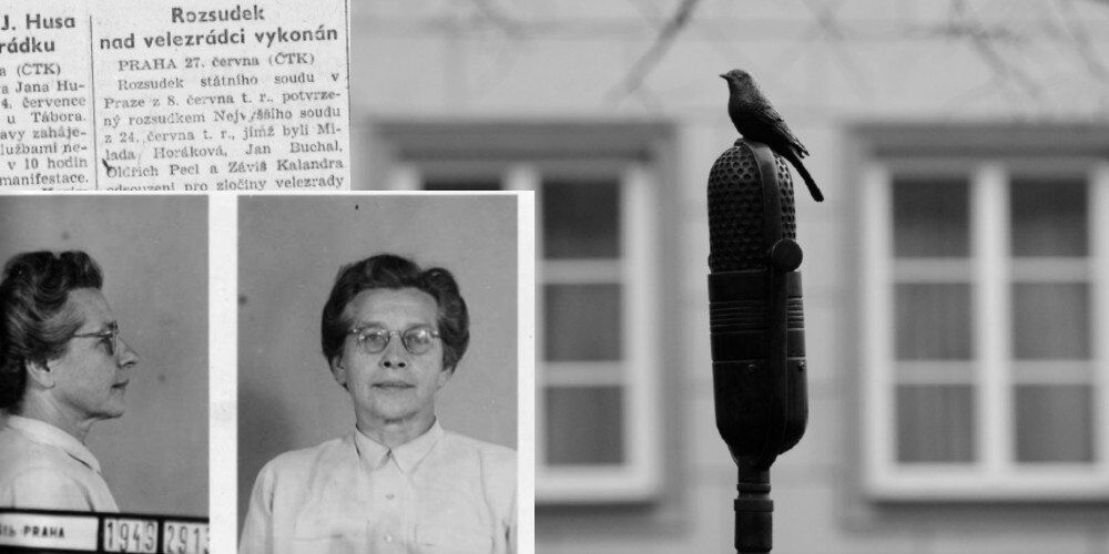 Pametnaroda's tweet photo. Je 27. září 1949 ráno. Milada Horáková se loučí s manželem a odchází do své kanceláře v Masné. V ten den bude zatčena. Jejímu muži se podaří včas uprchnout a emigrovat. Dcera Jana se ocitne v péči tety Věry Tůmové. Maminku naposledy uvidí za 9 měsíců na pár chvil před popravou. https://t.co/5bgNwycPvf
