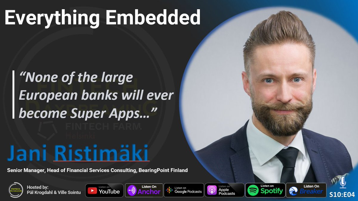 Everything Embedded with Jani Ristimäki
🎬 YouTube - lnkd.in/dYwJHCmx
🎧 Spotify - lnkd.in/dhJ9wzfc
🎧 Apple - lnkd.in/dJFb6284
🌎 FintechDaydreaming.com