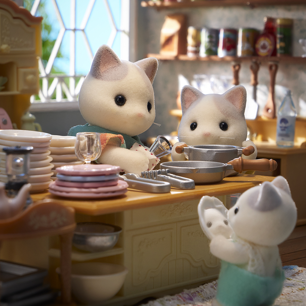 わぁ～ぴかぴか！」 ラテネコのフォンターナ家のお皿やコップが