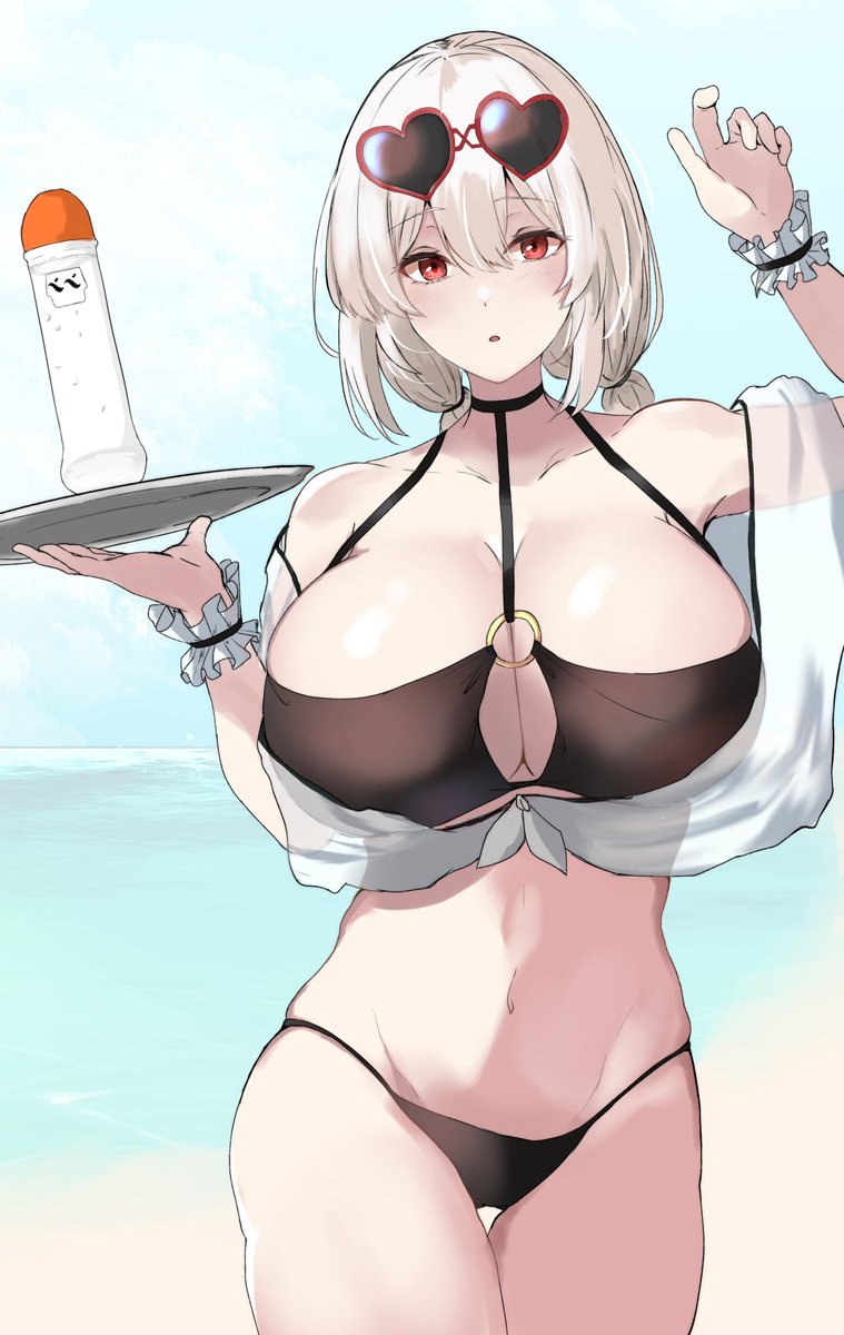 シリアス「デカ乳水着シリアス 」|ねぎ❸のイラスト