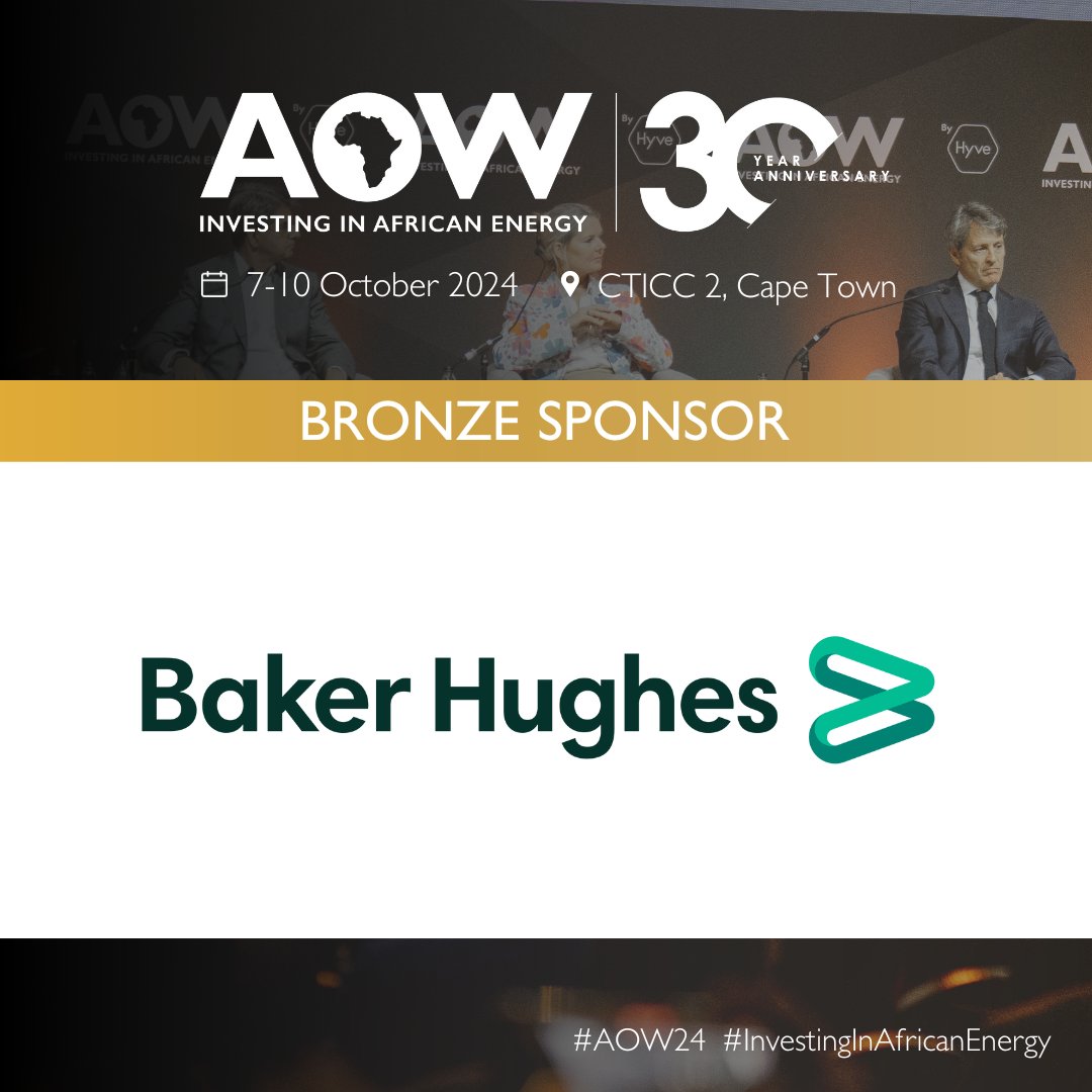 We’re thrilled to announce Baker Hughes as a sponsor at #AOW2024! 🌍⚡

Meet Baker Hughes at #AOW2024 and discover how they’re shaping the future of energy! Get your ticket here: eu1.hubs.ly/H0cFDrN0

#EnergyInnovation #AfricaEnergy #AOW2024 #BakerHughes #EnergyTransition