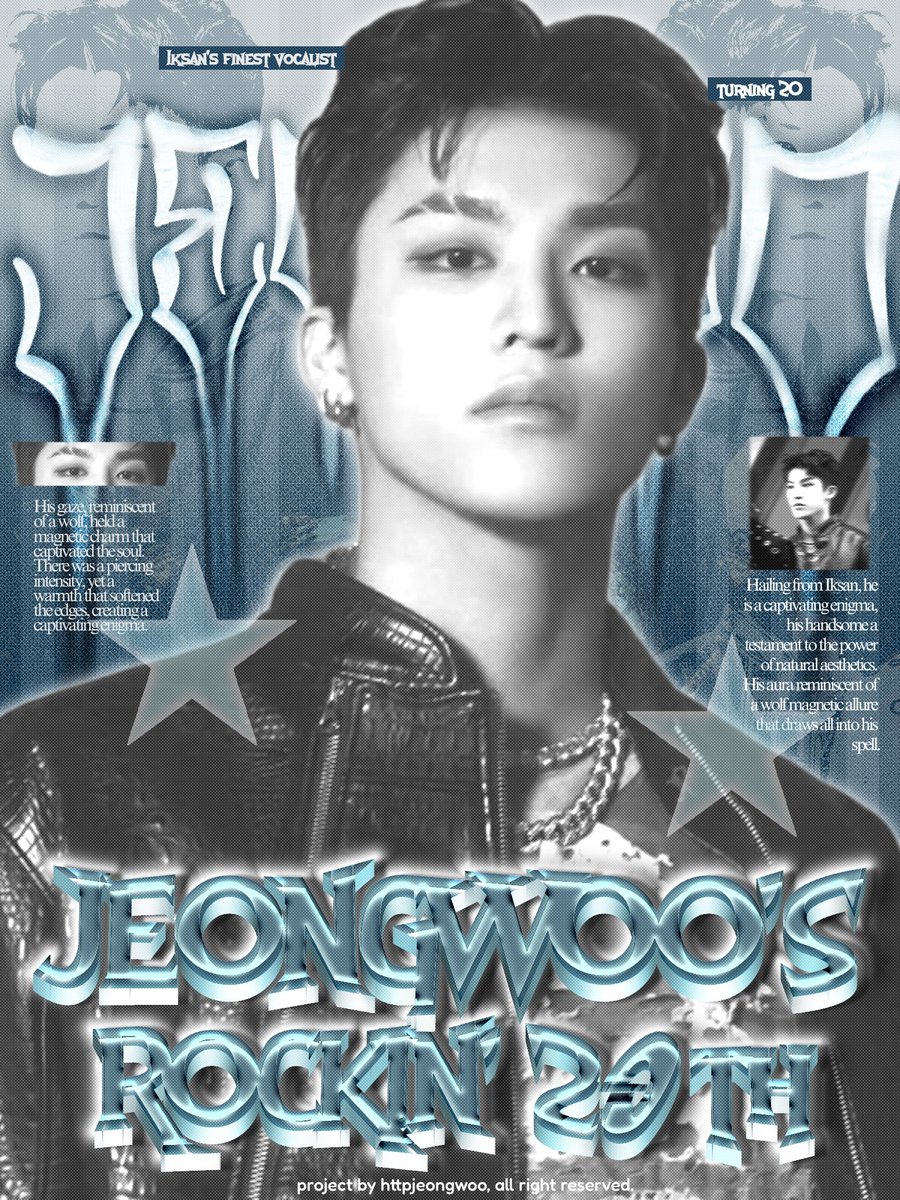 ᅠ 
Rockin’ into the 20th everyone! Cheers of two decades of living life like a true rockstar. We’re ready to rock out and celebrate the incredible Park Jeongwoo. Let’s crank up the volume and rock out in honor of your incredible journey and the epic future that lies ahead.
ᅠ