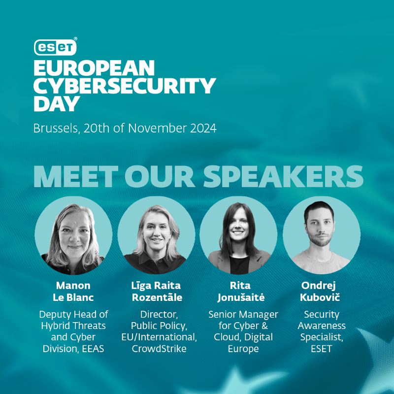 ESET's tweet photo. 🌍 Join us for the 8th edition of ESET European Cybersecurity Day on November 20, 2024, in Brussels, as we explore key strategies to strengthen Europe’s cyber resilience. 

#ESET #EECD #ProgressProtected #Cybersecurity