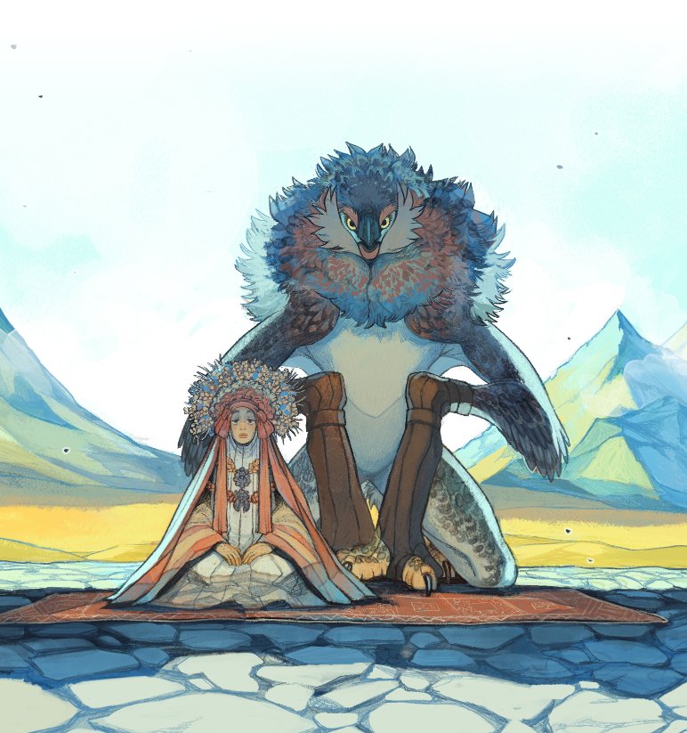 verface's tweet image. less than a week till SBCF'24, where I will be debuting a new comic!
SACRED BODIES is a story about what different people/s see as taboo, and the socio-cultural lines that delineate propriety and deviancy. Also there's bird monster people, wow