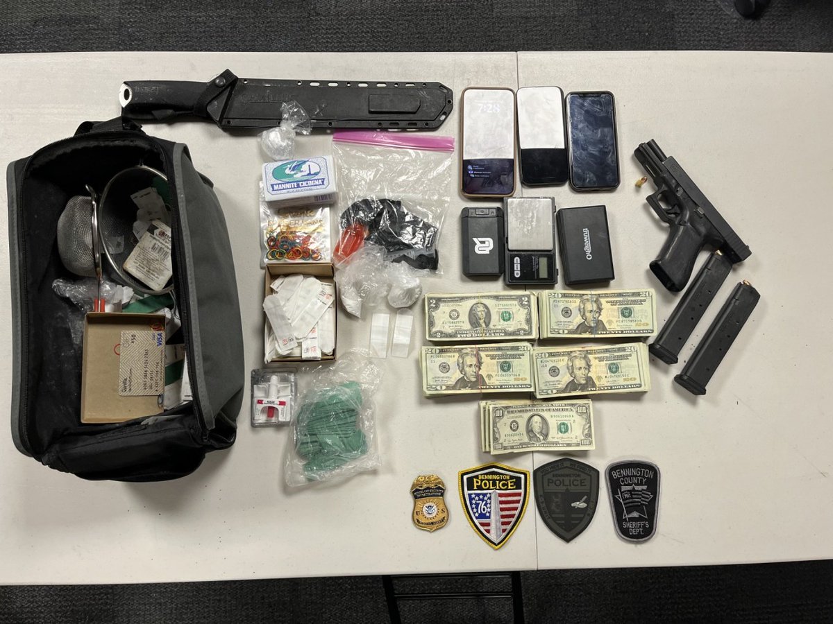 WTEN's tweet image. #Bennington PD arrest 8 in connection to #drug investigation trib.al/KWCVm37