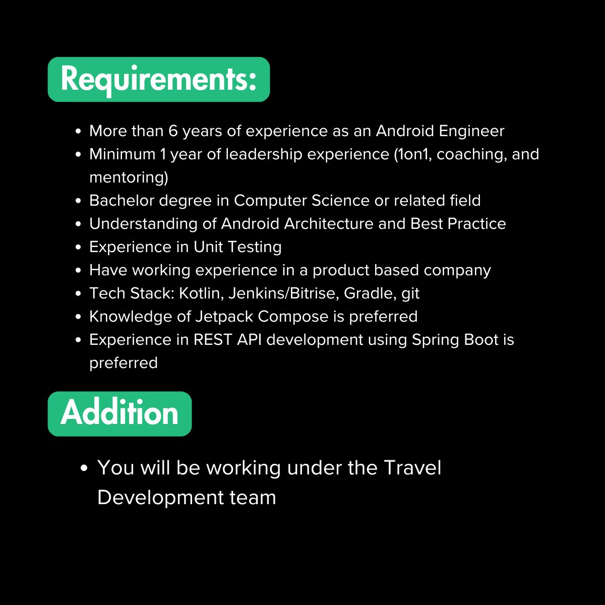 vickyfarhan95's tweet photo. Now, Android Engineer is making its comeback. Jadi buat temen² Android Engineer yg mau #KaburAjaDulu. Cus gih

#lokercot #techjobs #androidengineer #kotlin https://t.co/znNbn7rYfm