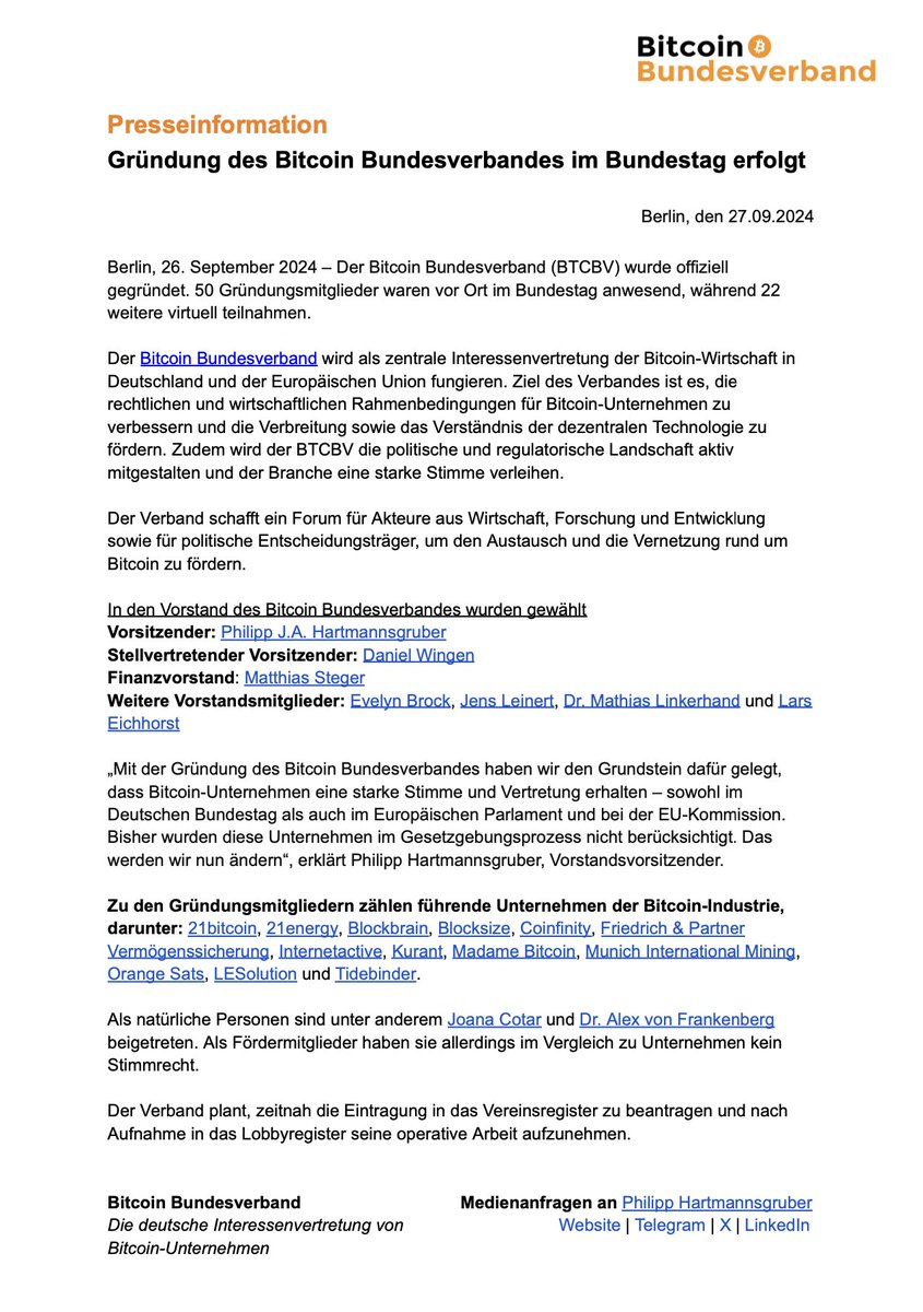 Bitcoin Bundesverband tweet media