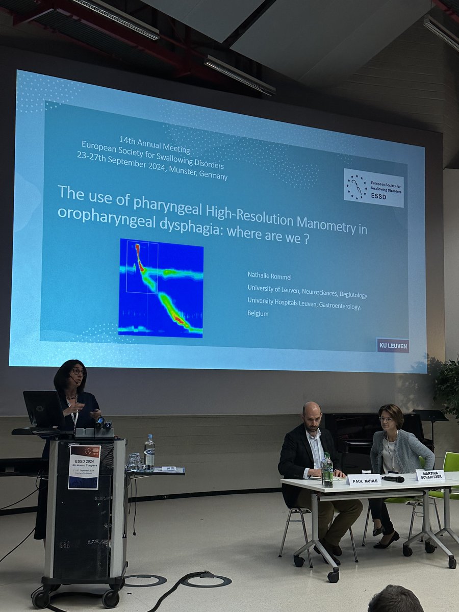 _ESSD_'s tweet photo. Insightful keynote lecture by Prof Nathalie Rommel on the use of pharyngeal high resolution manometry in oropharyngeal dysphagia.
#dysphagia #HRM #assessment #ESSD2024 #manometry https://t.co/Q60wXz2Zqh