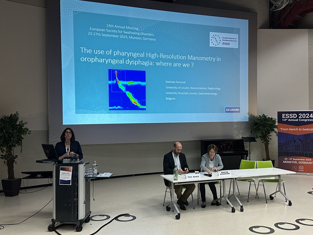 _ESSD_'s tweet photo. Insightful keynote lecture by Prof Nathalie Rommel on the use of pharyngeal high resolution manometry in oropharyngeal dysphagia.
#dysphagia #HRM #assessment #ESSD2024 #manometry https://t.co/Q60wXz2Zqh