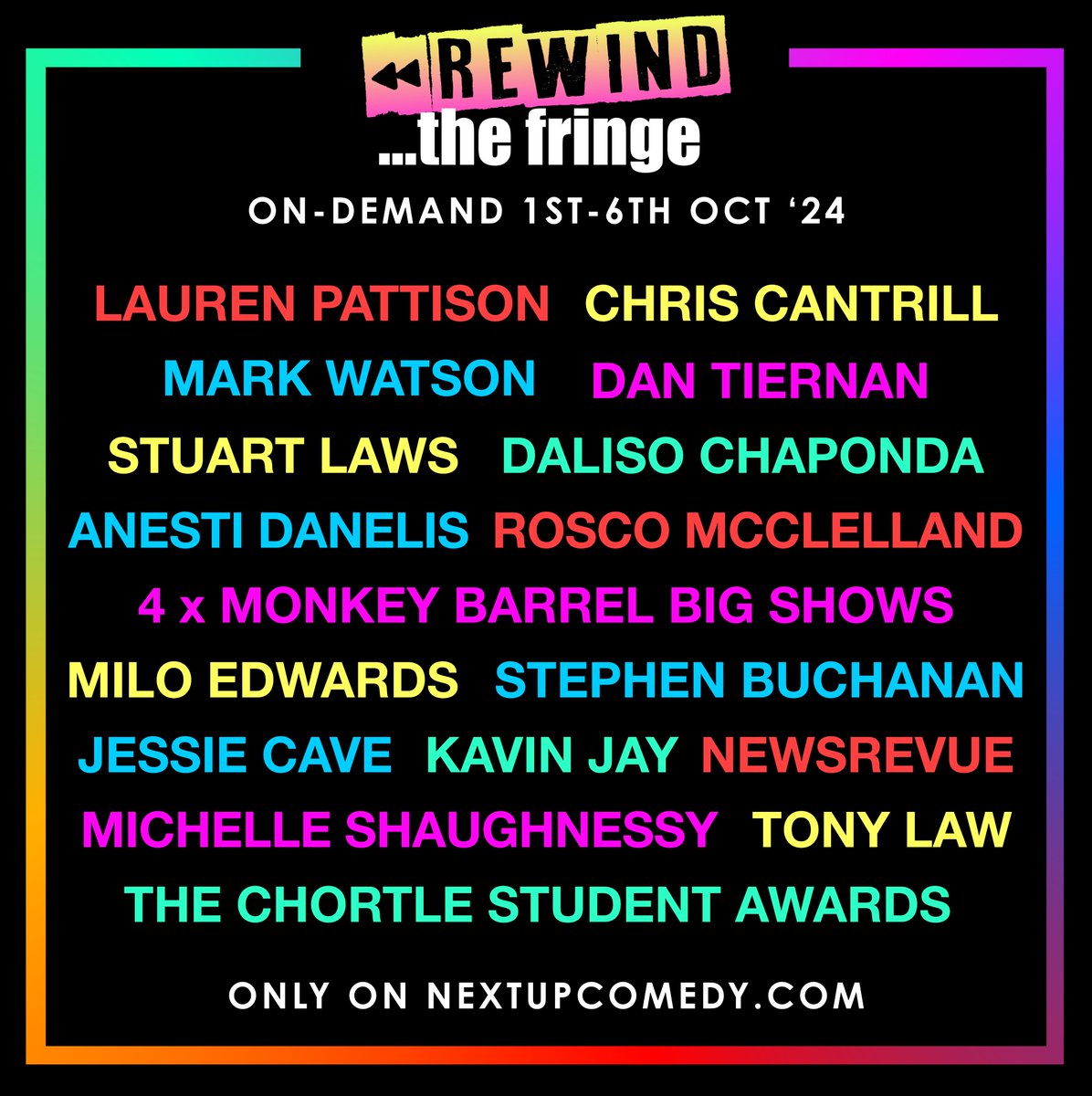 nextupcomedy's tweet image. The wait is over!🤩
Starting today, you can catch up on all the shows you missed during #edfringe

Don’t miss your second chance to enjoy the best of the Fringe😎

📍Stream here: nextupcomedy.com/categories/rew…

#nextupcomedy #ukstandup #standupcomedy #fringefestival2024 #edfringe2024