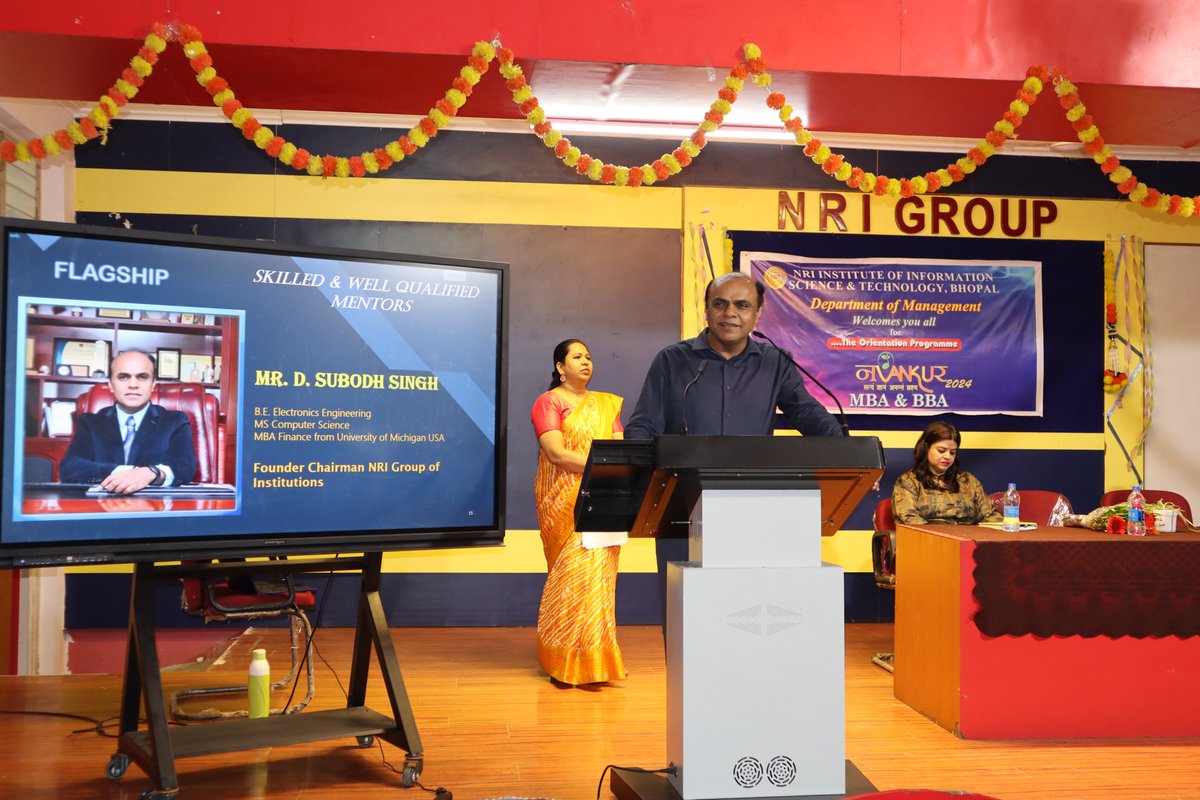 NRIGroupIndia's tweet photo. The Orientation Program at NRI Group of Institutions for BBA & MBA 1st Year Students.
#MBAOrientation #BBAOrientation #OrientationDay #ManagementStudies #NewBeginnings #FutureLeaders #MBALife #BBALife #BBA #MBA #College #Bhopal #MadhyaPradesh #NRIGroupIndia https://t.co/dP1A8eNfXD