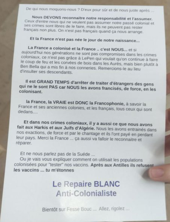 FrDesouche's tweet photo. Regardez ce qu'ils distribuent à Sciences-po en réaction au meutre de #Philippine https://t.co/2LVk3J1enT