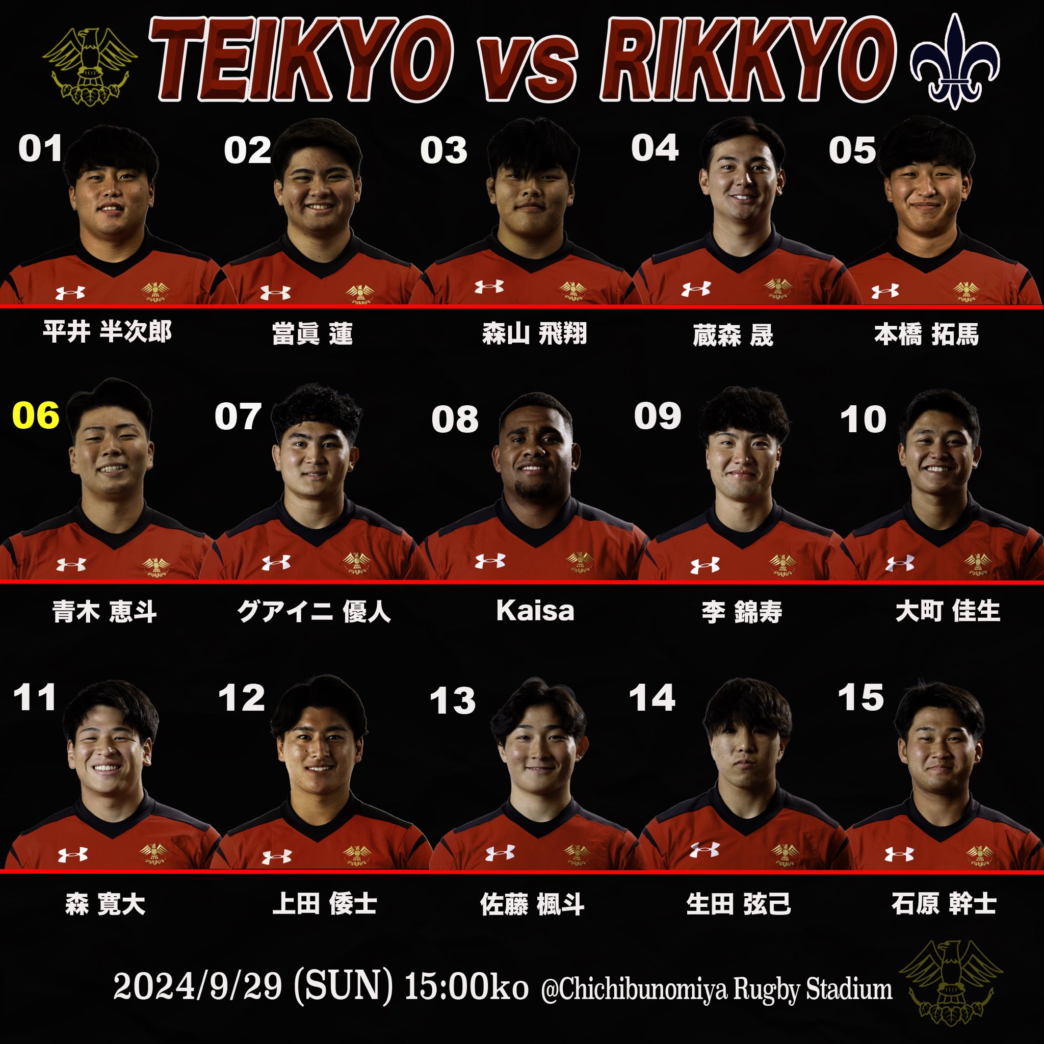 帝京大学ラグビー部 on X: 