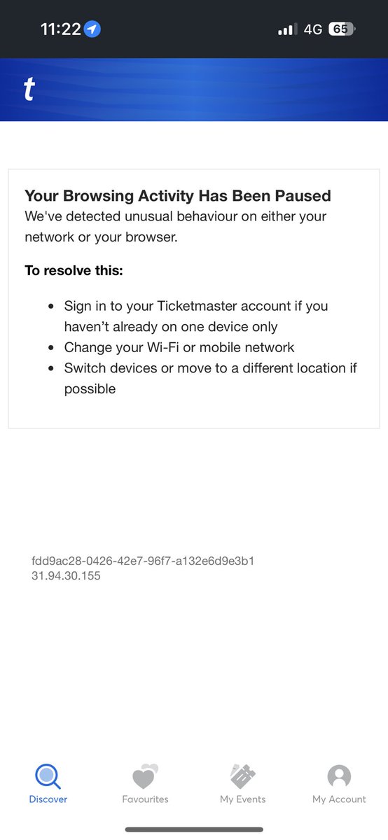 Emma_M_Walters's tweet photo. Right @TicketmasterUK what’s going on here? I can’t use ticket master AT ALL now. Because I’ve apparently been on two devices? Right ok, that would be my laptop and then my mobile. Ah yes the second device, my mobile, is because you insist on logging in via app to retrieve ticket https://t.co/fSwh4JgzJF