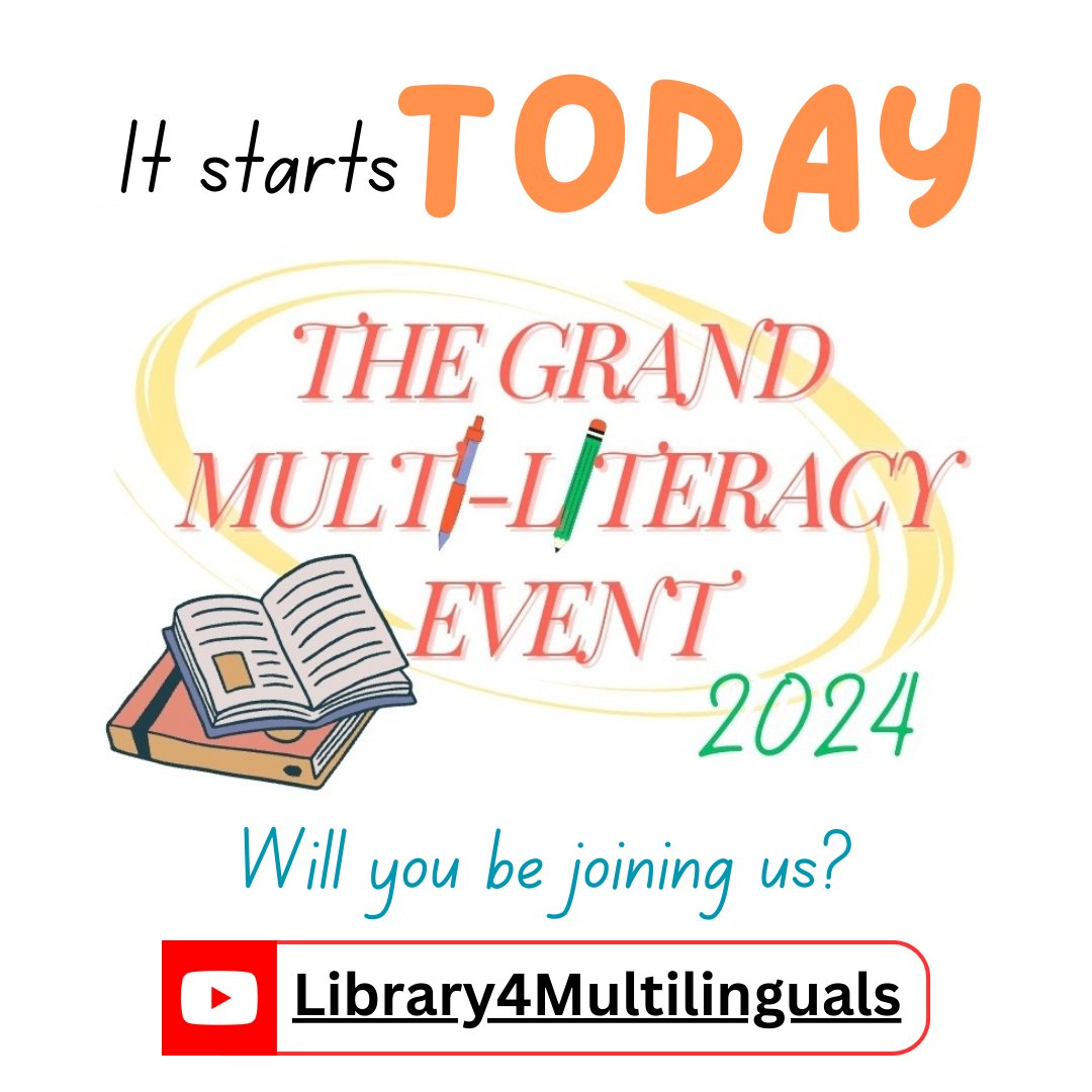 The Grand Multi-literacy Event 2024 is starting today!

Researchers and experts practitioners will be talking about various aspects of multilingual literacy. 

Will you be joining us?

On YouTube Library4Multilinguals