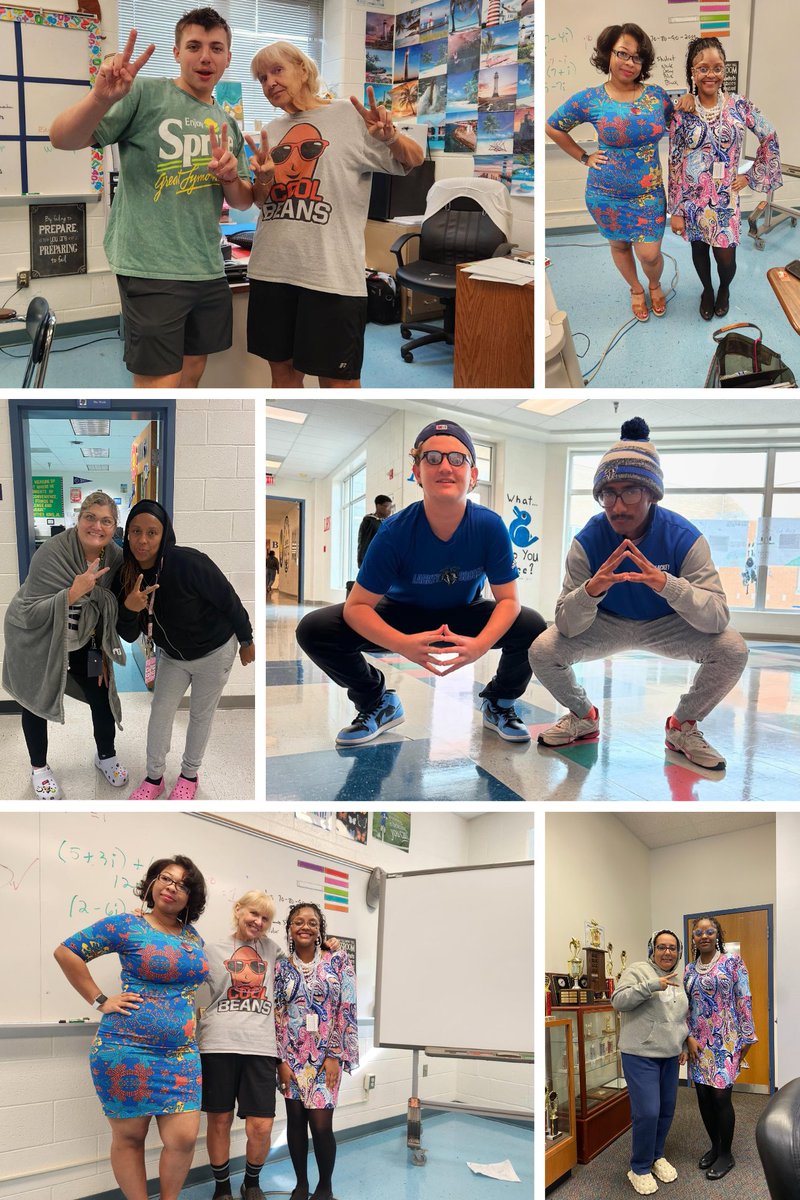 LackeyHS's tweet photo. Thursday was Staff/Student Swap Day. Check out the outfit swaps that were found around the building. #Homecoming2024 #LackeyHS https://t.co/wugNSeq3CL