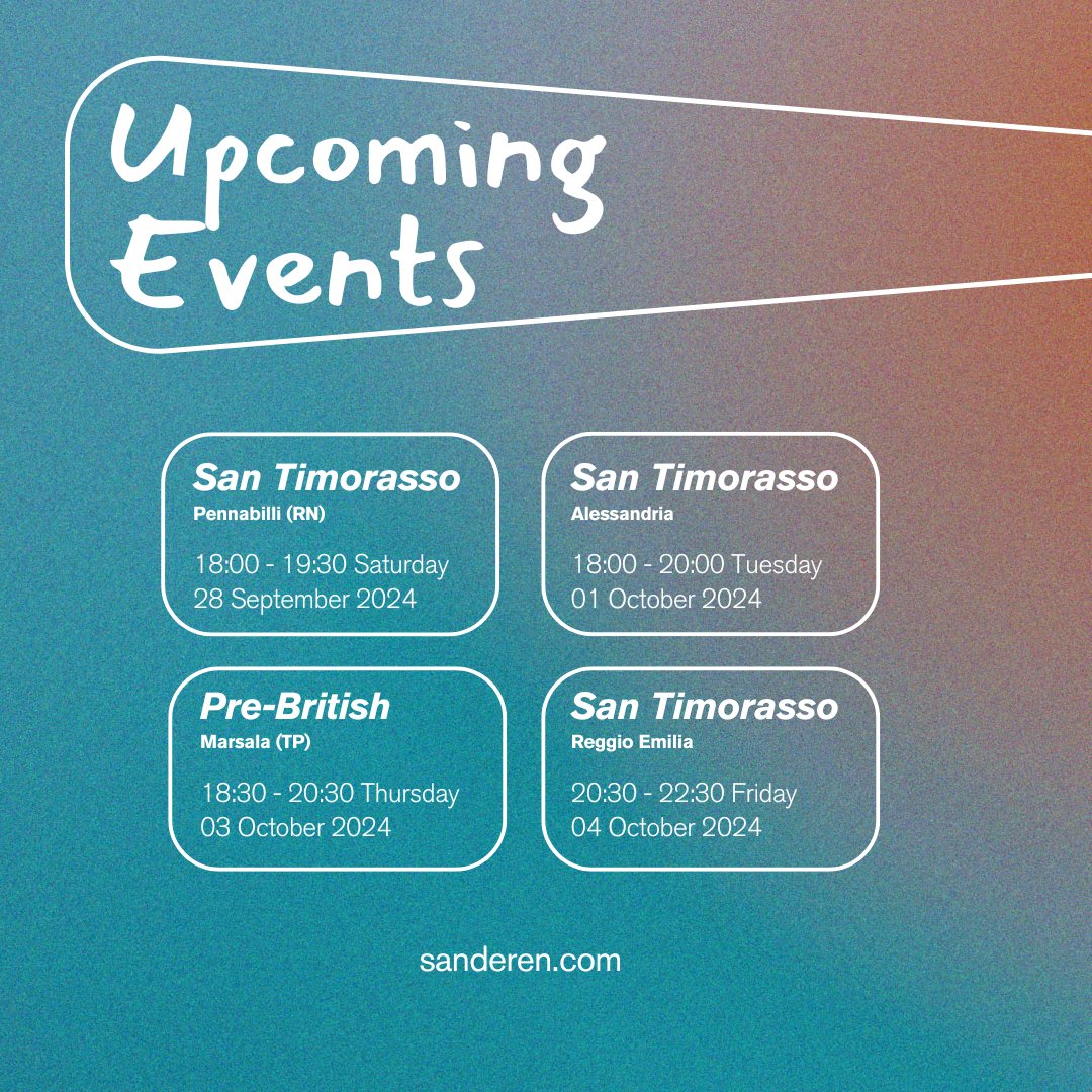 Upcoming live events. Sanderen films on tour.