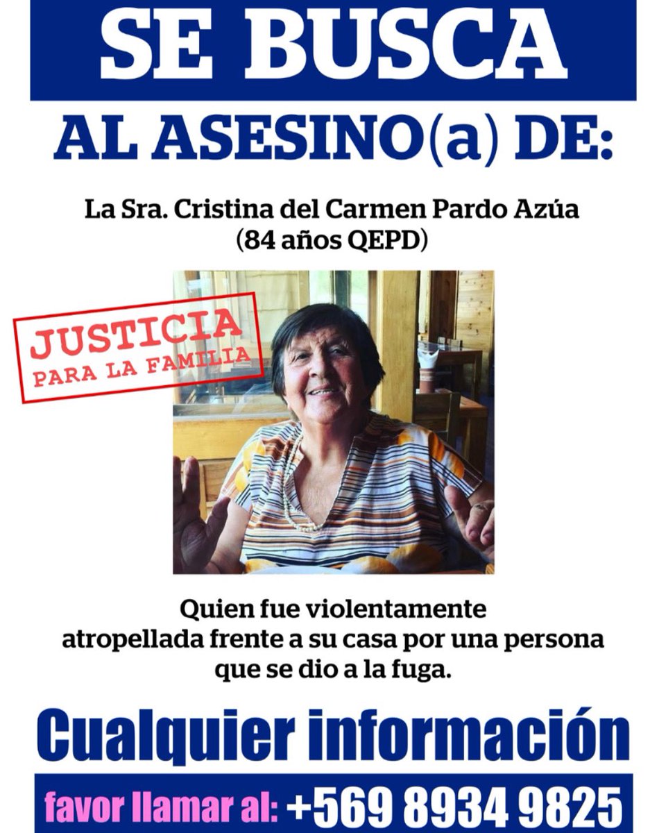 Navicristi's tweet photo. Como familia Román Pardo queremos #justiciaparacristinapardoazúa, necesitamos saber qué pasó y esperamos que la fiscalía metropolitana occidente haga lo suyo a más dos meses de su fallecimiento. Quién la atropelló y se dio a la fuga que se #entregue #26septiembre. Favor viralizar https://t.co/TwtEw97PWq