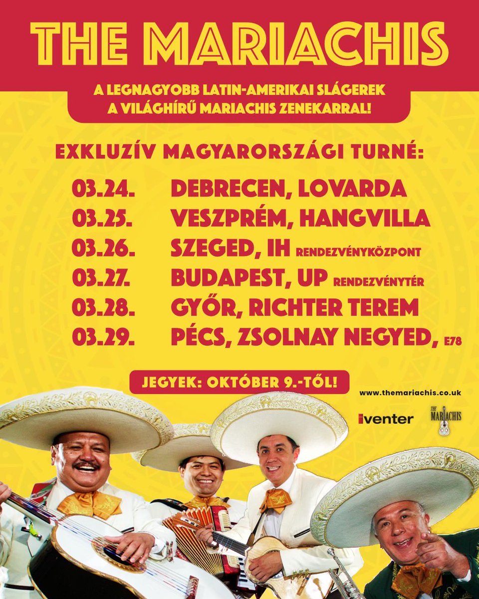 Hey Amigos! We’ll be touring #Hungary in March 2025. Hope to see you there🎉🎶🎺🇭🇺🇲🇽