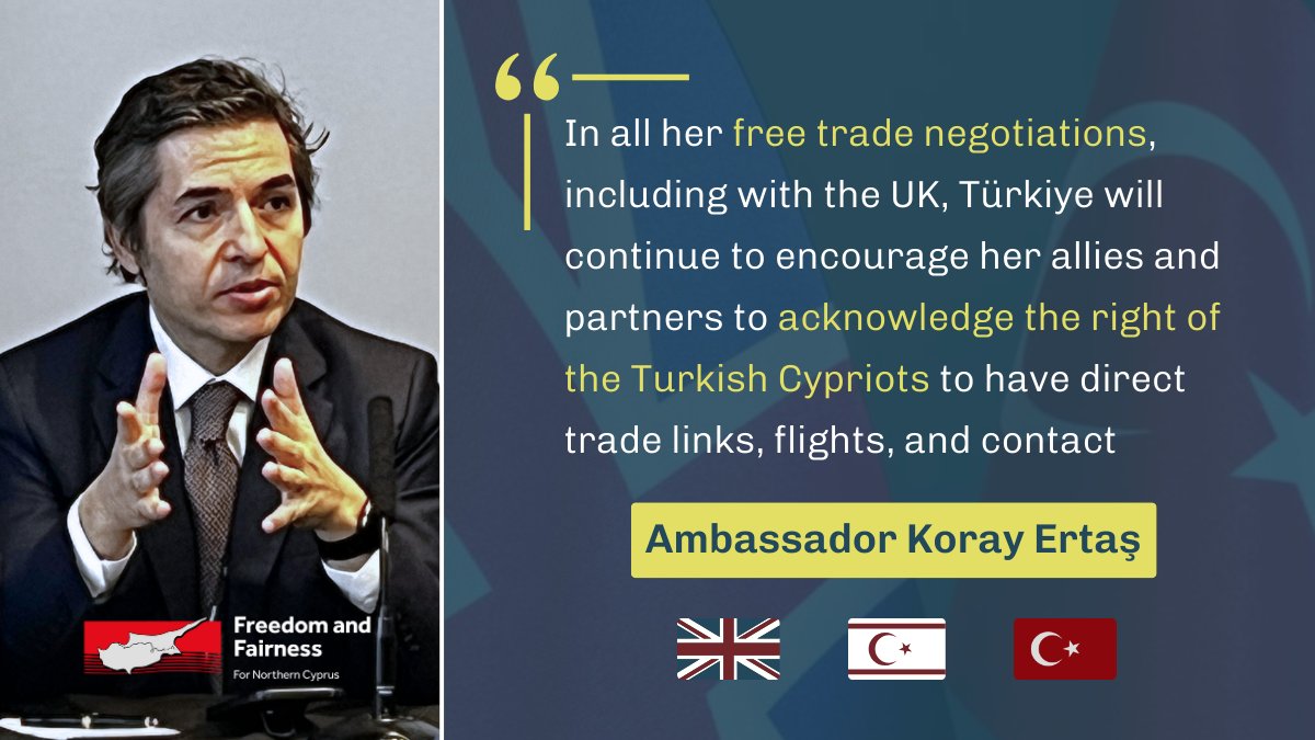 Freedom and Fairness for Northern Cyprus (@ffncyprus) on Twitter photo 'Is there a place for Northern Cyprus in Türkiye's free trade negotiations with the UK?' 🇹🇷 🇬🇧
This was a question asked at a <a href="/circlefound_uk/">Circle Foundation ⭕️</a> event at #LabourConference earlier this week. The Ambassador of Türkiye to the UK, Koray Ertaş, responded brilliantly 👇👇👇 'Is there a place for Northern Cyprus in Türkiye's free trade negotiations with the UK?' 🇹🇷 🇬🇧
This was a question asked at a <a href="/circlefound_uk/">Circle Foundation ⭕️</a> event at #LabourConference earlier this week. The Ambassador of Türkiye to the UK, Koray Ertaş, responded brilliantly 👇👇👇