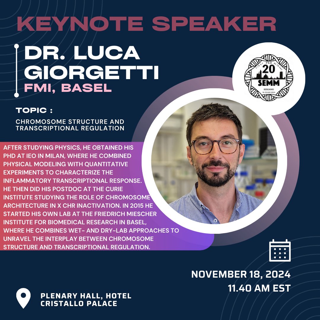 📣 We are happy to introduce our first keynote speaker of the PhD retreat! 
Read more on the post! 🤓 @LucaGiorgetti