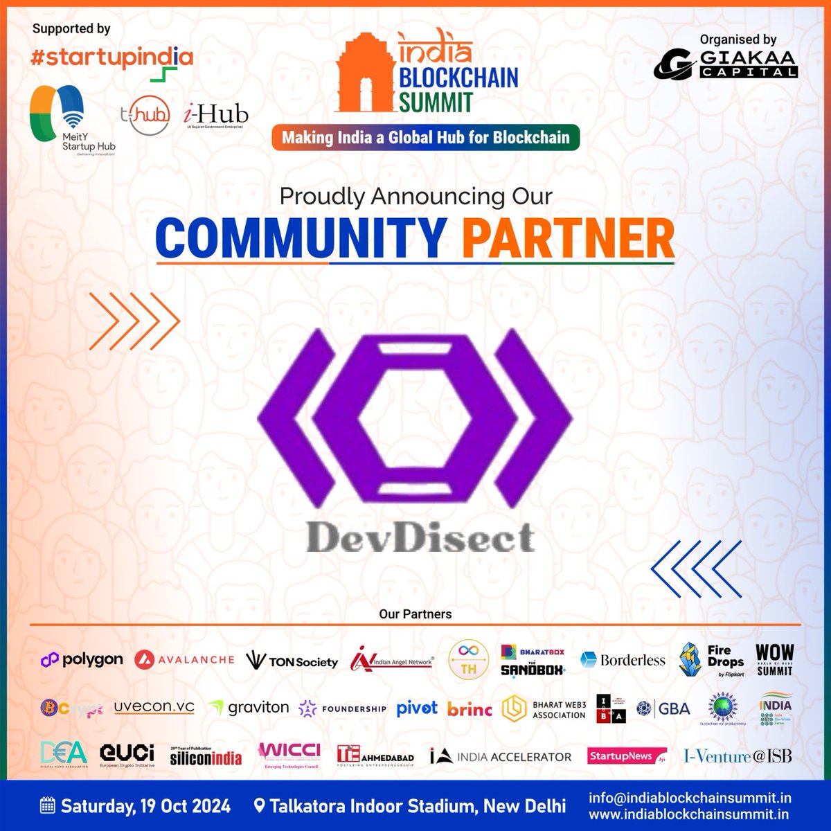 INDBSummit's tweet image. We’re excited to announce @DevDisect as our official Community Partner for India Blockchain Summit 2024! The future of blockchain unfolds on October 19, 2024, in New Delhi.

Website: indiablockchainsummit.in

#IBS2024 #IndiaBlockchainSummit #CommunityPartner