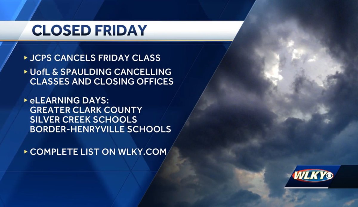 JCPS and other districts are closed today or doing online learning because of incoming wind &amp; rain from Hurricane Helene.