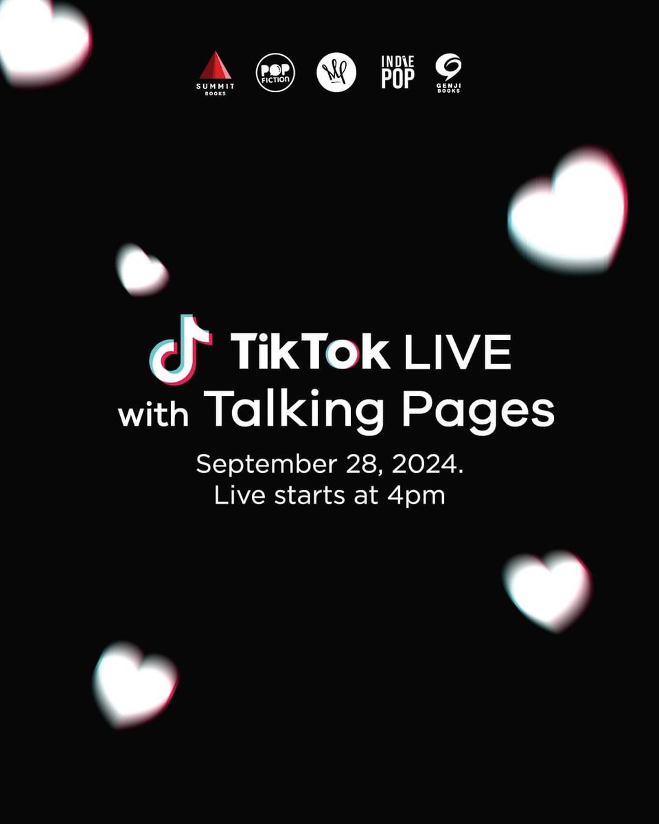 TheTalkingPages's tweet photo. SURPRISE! Dahil love namin kayo ng @PopFictionBooks , may part 2 ang ating Tiktok Live Collab! 

Abangan dahil more titles  + discount again on selected titles 🥳

“Dahil sa Talking Pages, Laging Yes to Happiness with Summit!”

https://t.co/cAihC6E3DR - collab will happen here 😉 https://t.co/jg7V8VN3PP