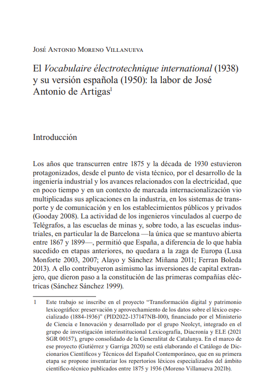 janmoreno_tgn's tweet photo. Satisfet per la publicació d'un nou treball dedicat a l'estudi del "Vocabulaire électrotechnique international" (1938) i l'aportació de José Antonio de Artigas. Micaela Rossi (ed.). Néologie, terminologie et variation. Peter Lang. pp. 307-328. https://t.co/ARDnaYZ9En https://t.co/PH6aSyKKgH