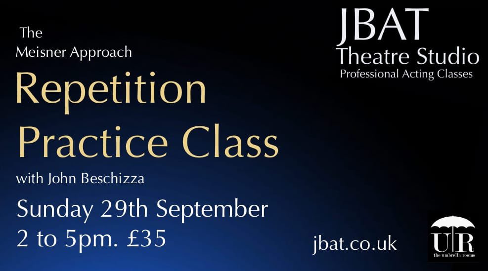 There are some places available for these classes this weekend. They can go very fast at the last minute! It’s a great chance to work on and explore the Meisner Technique through John Beschizza’s unique, creative and enabling approach
