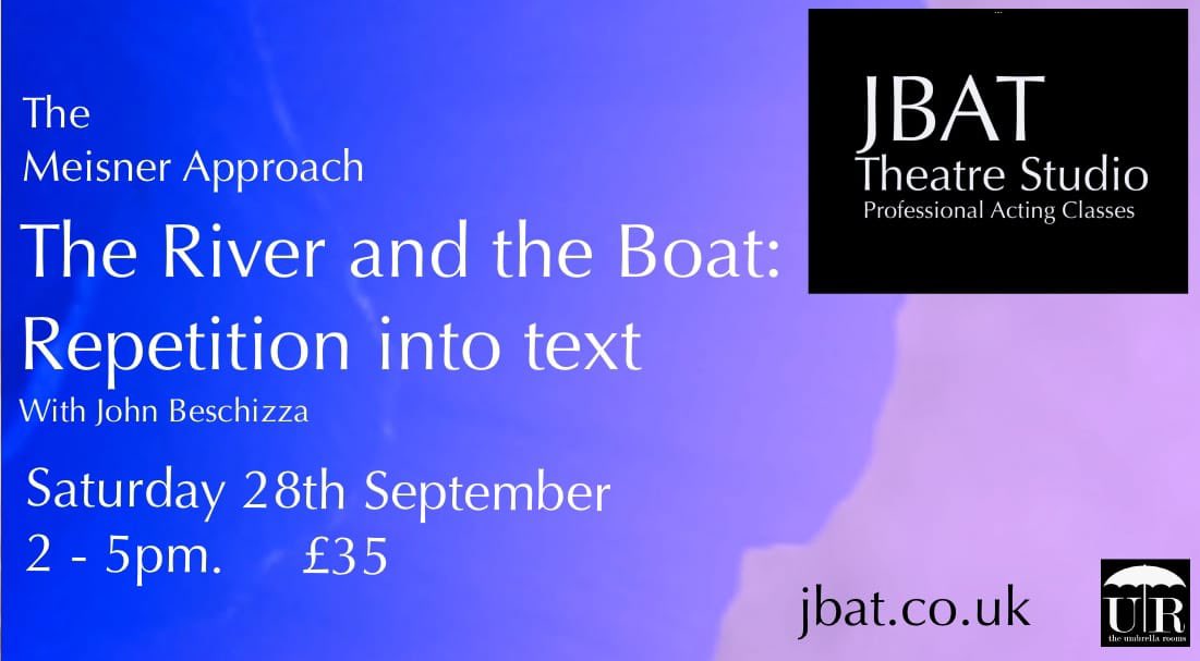 StudioJbat's tweet photo. There are some places available for these classes this weekend. They can go very fast at the last minute! It’s a great chance to work on and explore the Meisner Technique through John Beschizza’s unique, creative and enabling approach https://t.co/I5xT39zFYL