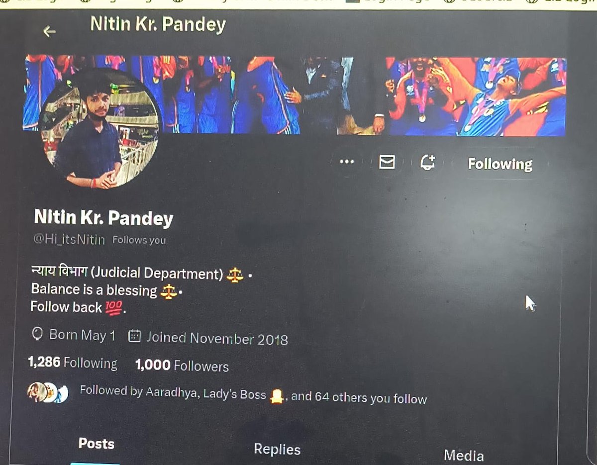 आज आप सबके सहयोग एवं समर्थन से मेरा X परिवार आज 1000 सदस्यों का हो गया है, 
यह पड़ाव भले ही बहुत छोटा हो किंतु मेरे लिए बहुत सम्मान की बात है।
 मैं आप सबका बहुत आभारी हूं...🙏🏻🤗
कृपया अपना समर्थन एवं सहयोग ऐसे ही बनाए रखें...!!

विशेष आभार⏩
<a href="/SuneelPandey_/">Suneel Pandey</a> ✅
@Akanksh42035876 ✅
