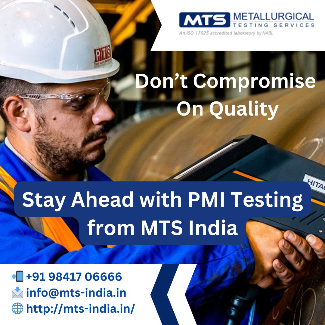 MTSIndia2's tweet image. Don’t compromise on quality. Whether it’s alloys or metals, our PMI testing ensures that every component meets your standards.
 
For more info contact:👇 
📲 +91 98417 06666 
📩 info@mts-india.in 
🌐 mts-india.in 

 #MTSIndia #PMITesting #IndustrialTesting
