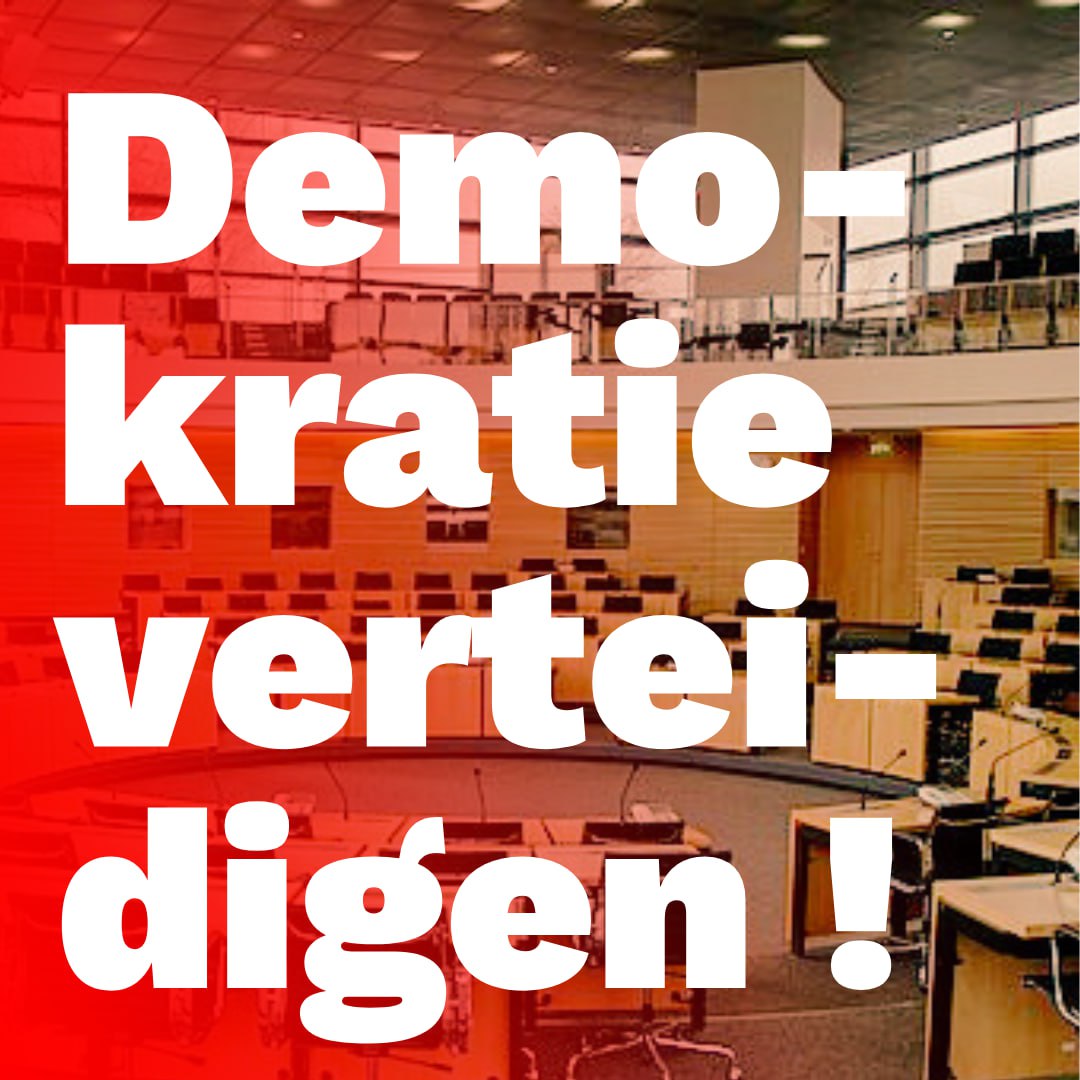 die_linke_th's tweet photo. #Demokratie &amp; Parlament gegen die #AfD verteidigen! Die rechtsradikale Partei hat erneut ihren Charakter gezeigt: Sie ist durch &amp; durch antidemokratisch und  zersetzt die Demokratie, warnen unsere Vorsitzenden @GrosseRoethig &amp; @ChristianSchaft: https://t.co/x735Uwftmr. #thüringen https://t.co/jby28u6tgS