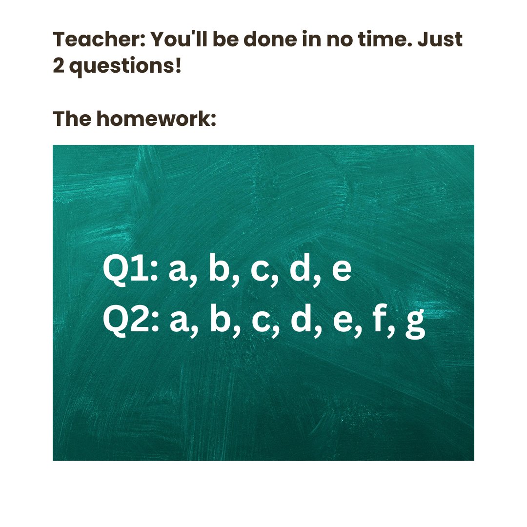 buyessaycouk's tweet image. When the teacher says &apos;just 2 questions,&apos; but it&apos;s secretly a full-fledged exam! 🙄✏️
.
.
.
 #WhyMe #StudentStruggles #HomeworkOverload #RelatableMemes #WhyTeachersWhy #TooMuchWork #StudyGrind #ExamPrep #SchoolLife #buyessayuk