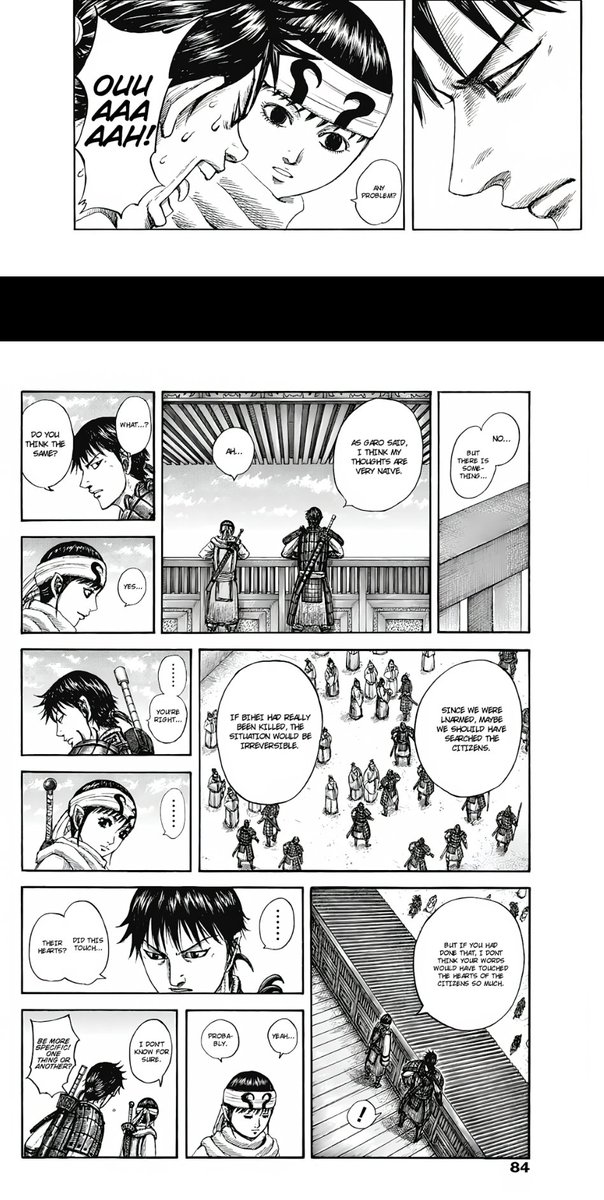 juddin003's tweet photo. #KINGDOM811 #KingdomSpoilers
Shin is amazing man, but this type of approach will be hard to always do. Especially with other generals. Garou was right, someone could've got hurt, but now the citizens are more at ease. That Kyoukai jumpscare 😂 https://t.co/VJ6PJN82d6
