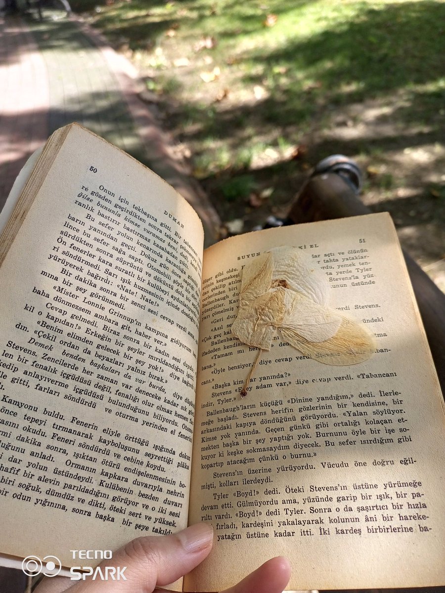 1982 basım Willam Faulkner'in Duman kitabının içinden çıkan kuru bir çiçek. Kim bilir kim hangi duygusunu bir çiçekle gömdü sayfalara. Çiçekler aslında kurudur, diyelim ve he birlikte ölelim.