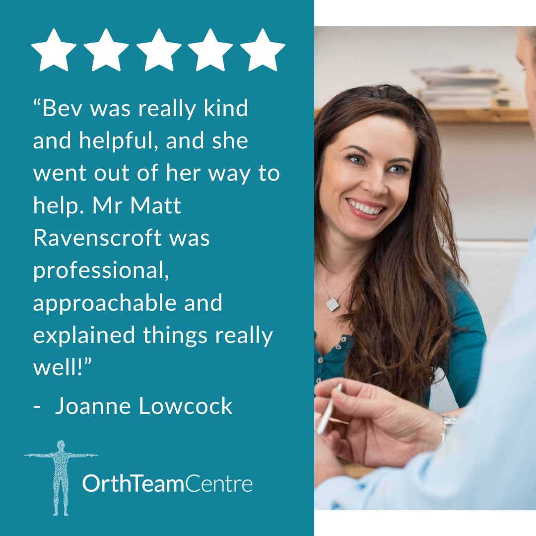 OrthT's tweet photo. Happy patient = happy Friday! 😀

Thank you to Joanne for her fantastic feedback for Bev and @surg4shoulders - we’re delighted that you had a 5 ⭐️ experience with us. 👏🏼 #orthteamwork 

Find out how we can help you 
➡️ https://t.co/HBaewFSEap

#FeedbackFriday #patientreview https://t.co/ahTGlFGu0Y