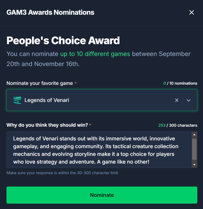 CaerrasExpress's tweet photo. I'm nominating @LegendsOfVenari β¨β What's your pick?
Nominate now π https://t.co/7APgj27K5t
#GAM3Awards #PeoplesChoice #GamingCommunity #LegendsOfVenari #NominateYourFavorite #GameNominations https://t.co/gkKN7bkJq9