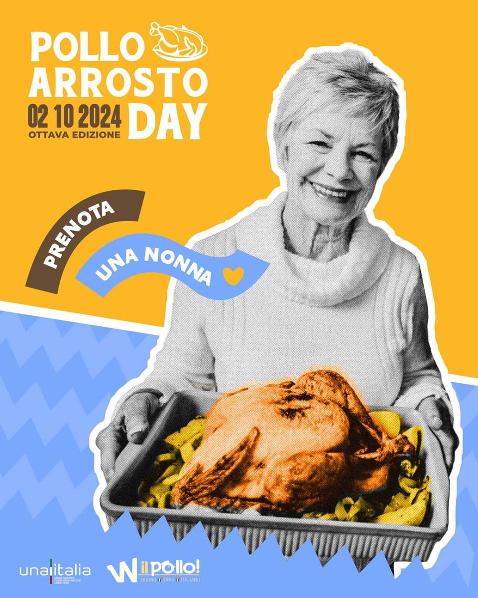 simona_novarini's tweet photo. Unitevi alla maratona social del 2 ottobre realizzando e condividendo le migliori ricette di pollo arrosto con le patate, preparate con le vostre nonne o ispirate a loro, usando gli hashtag della giornata
#polloarrostoday #prenotaunanonna #wilpollo #adottaunanonna
#giftedby https://t.co/lEFbkIiFmA