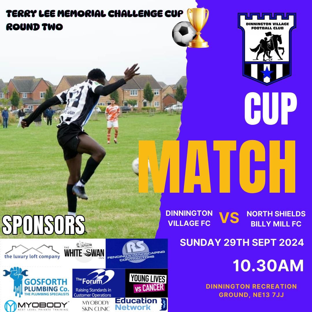 Sunday sees us take on the lads from <a href="/NSBillyMillFC/">NorthShields BillyMill</a> in what should be a competitive cup tie.

Looking forward to seeing everyone pitch side. 

#UTDV