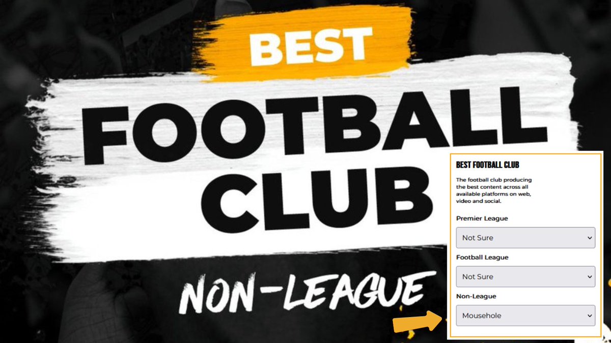 ๐ ๐ข๐จ๐ฆ๐๐๐ข๐๐ ๐๐๐ (@mouseholeafc) on Twitter photo We are delighted to be shortlisted for
<a href="/The_FCAs/">Football Content Awards</a> Best Non-League Club award๐
This award is in recognition of the club that produces the BEST CONTENT across all available platforms, on web, video and social.
Follow the link and scroll down to near the bottom left โBest We are delighted to be shortlisted for
<a href="/The_FCAs/">Football Content Awards</a> Best Non-League Club award๐
This award is in recognition of the club that produces the BEST CONTENT across all available platforms, on web, video and social.
Follow the link and scroll down to near the bottom left โBest
