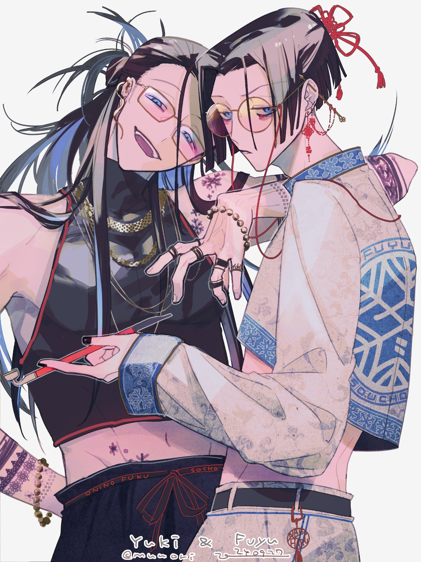 専用　手描きイラスト　中華の男子　　オリジナル　水彩画 専用 手描きイラスト 原画 《 優しい吸血鬼 》 オリジナル