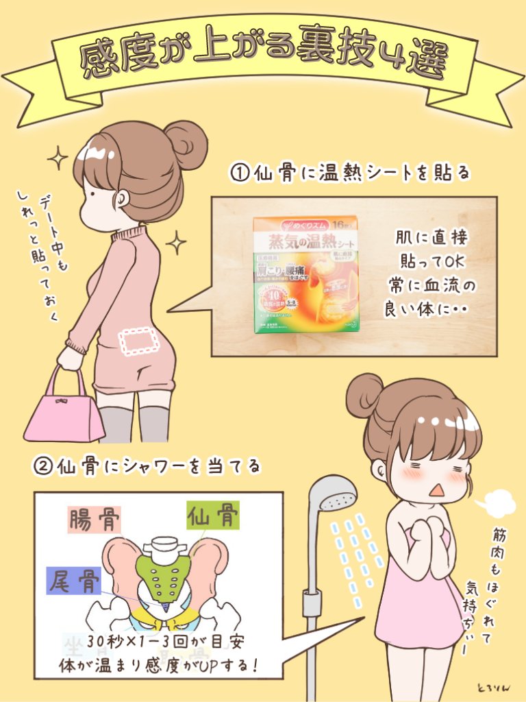 TororinH's tweet photo. 【感度が上がる裏技シリーズ】

夜の行為が格段に気持ち良くなる⁉️
練習要らずで簡単に変化を感じやすい“裏技“4選お届けします…！ポイントは「血流」を良くすること！体が温まって濡れやすく、勃ちやすく…デート中から仕込んでもよし、行為中に取り入れてもよし…大事な夜にお役立て下さい♡ https://t.co/OXNNWdX0US