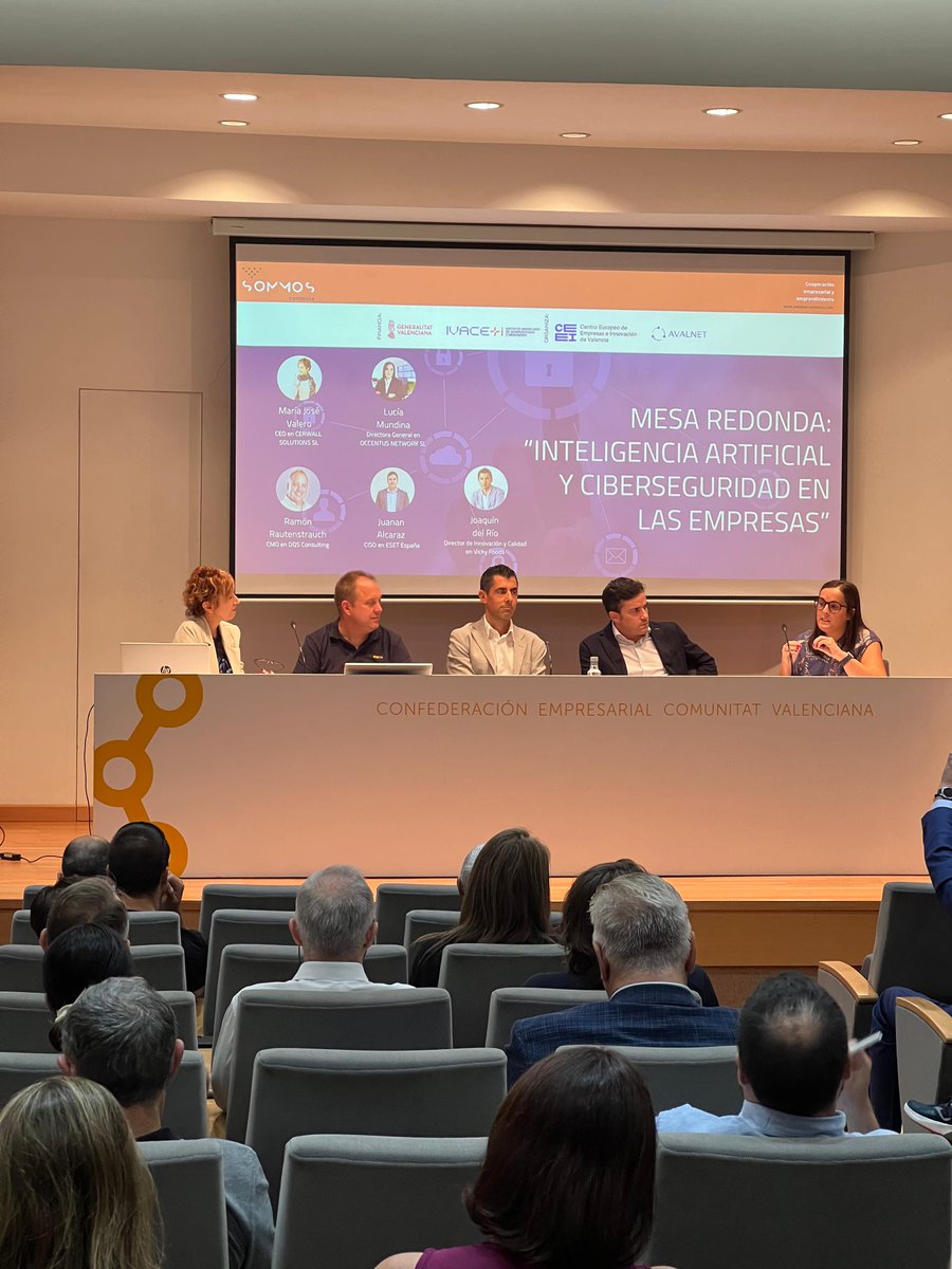 🔐🤖 Ayer, más de 100 profesionales nos reunimos en la <a href="/CEV_CV/">CEV</a> para debatir sobre los riesgos en la implementación de proyectos de #IA. Como CEO de #CERWALL, participé en una mesa sobre ciberseguridad. Gracias a @avalnet y @CEEIValencia 
¡Grandes aprendizajes y retos por delante!
